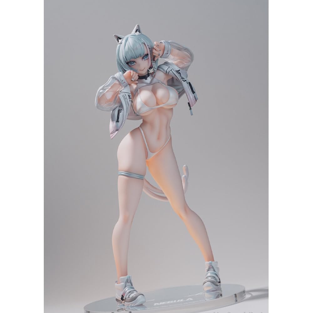 DEXSHUN Kin Mirai Nekomata MIU Figur Anime Manga Illustration Figuren Süße Katzenfrau Modell PVC Anime Statue Sammlerstück Dekoration Geschenk 24cm