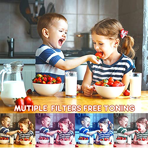 FISHOAKY Kamera Kinder, Digitalkamera Videokamera Fotoapparat Kinder Full HD 1080P / 8MP / 4X Digitaler Zoom / 2 Zoll… – Bild 5