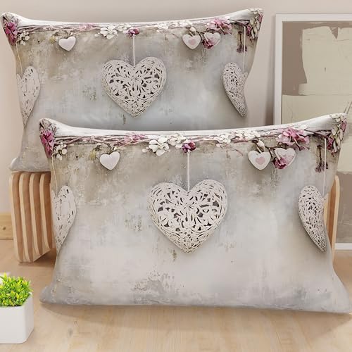 PETTI Artigiani Italiani - Paire de taies d'oreiller 50 x 70 cm en Microfibre, Coussins d'ameublement, canapé, Salon, 2 Housses de Coussin, taie d'oreiller...