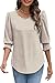 XIEERDUO Business Casual Outfits for Women Womens 3/4 Sleeve Tops and Blouses Summer Tops 2025 Cruise Outfits Xxl