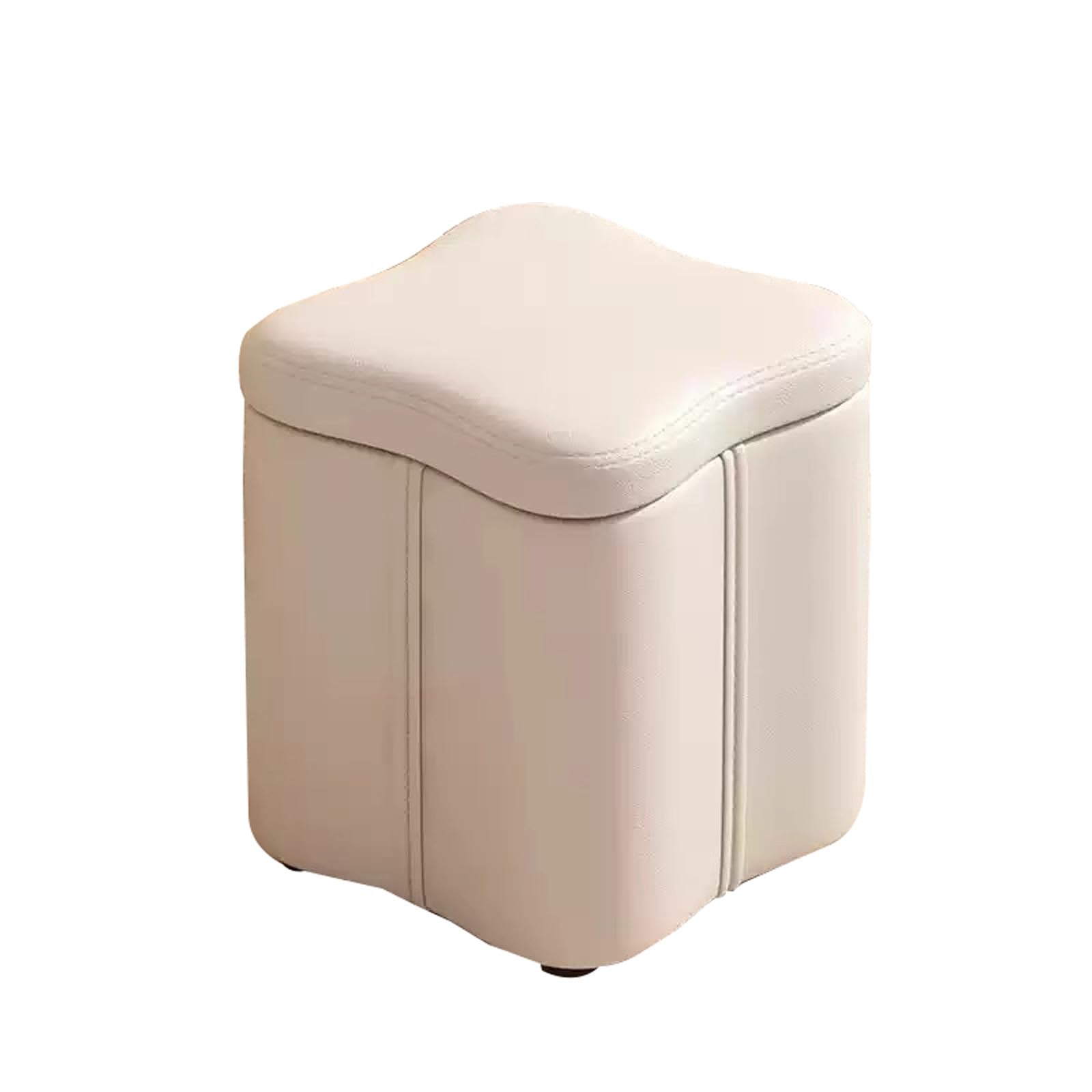 OIFAODAO Storage Bench Footstool Upholstered Footrest Box with(Beige)