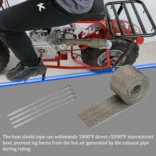 Image of YOXUFA Mini Bike Exhaust Pipe Muffler Replacement for Predator 212 224cc 196cc Coleman CT200U BT200X CT200U-EX 6.5hp Baja Warrior Massimo MB200 GX160 Engine Go Kart Parts with Heat Shield Tape