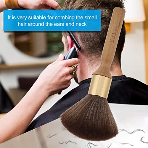 Neck Duster Brush for Hairdressers Barbers Soft Hair Sweep Styling Tool Professional Salon Cutting Cleaning Removal Wood Color - Image 2