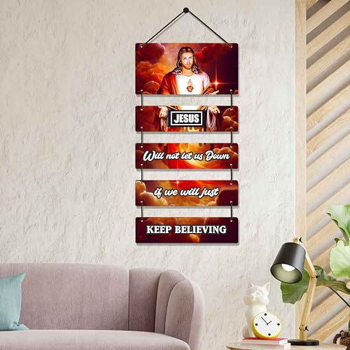 Image of Expleasia Exuberant & Luxury Decor Decorative Wall Hanging Wooden Art Decoration Item for Home Office Living Room Decoration Items Home Decor Gifts Wall Art Wall Decoration Gift items (Keep Believing)