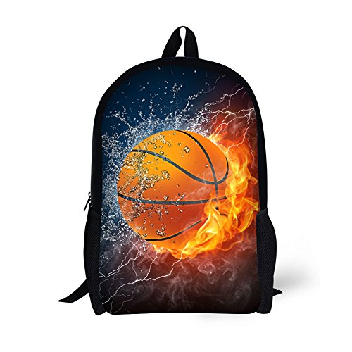 Book Bags for Kids 17 Inch Combustion Pattern School Bags (Basketball)