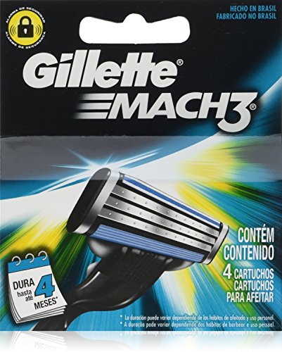 Gíllette Mach 3 Razor Refill Cartridges, 16 Count (4 Pack, 4 Blades to a Pack)
