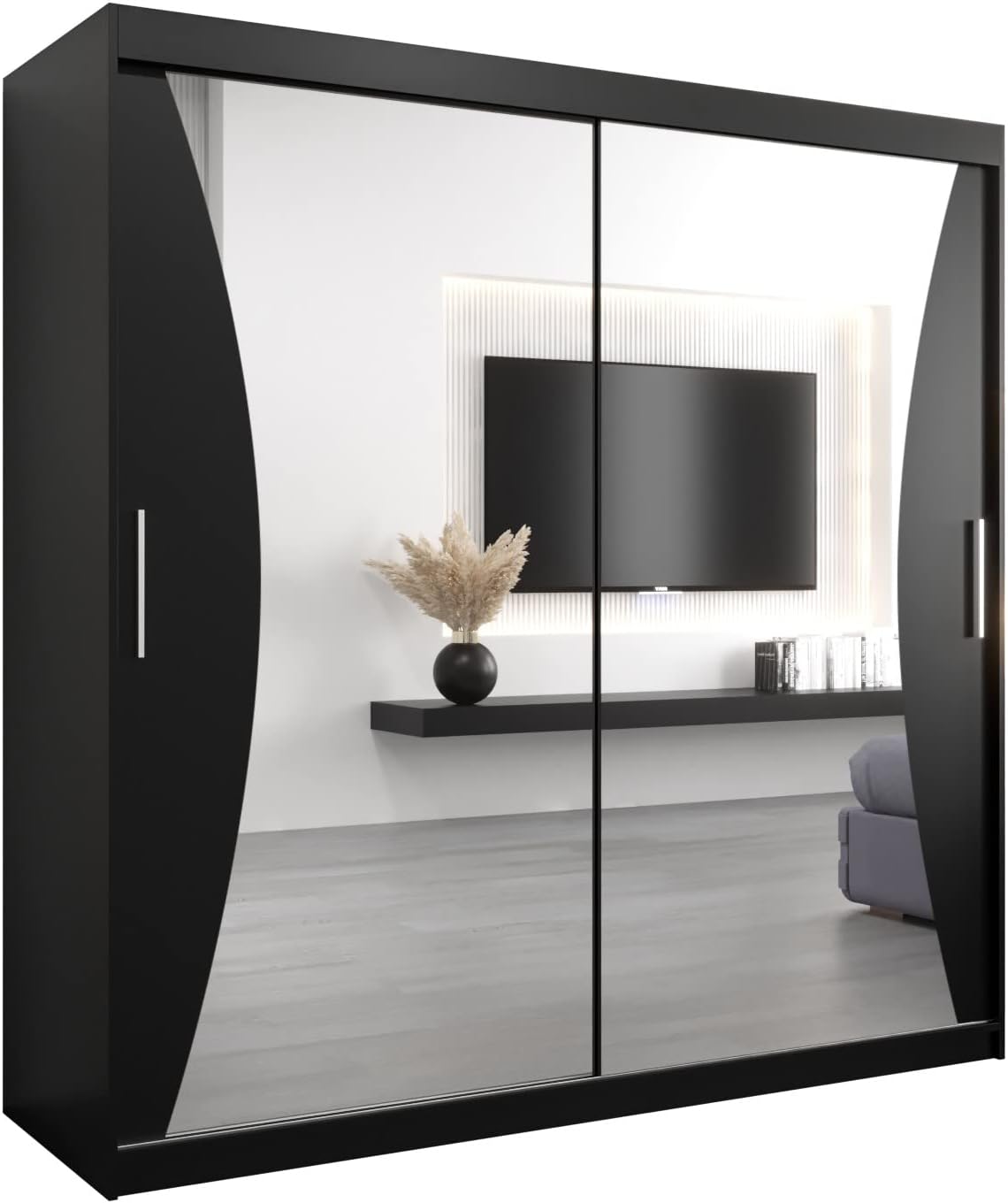 ABIKSEBLE Elypse 250 - Aradio con ante scorrevoli con asta e ripiano