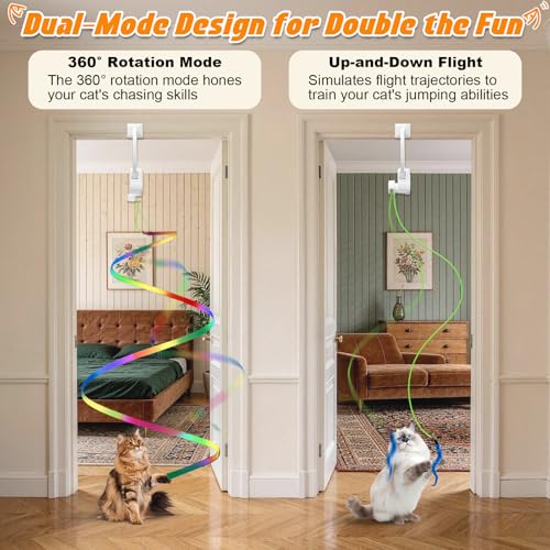 Jouet interactif pour chat à oiseau battant et plumes - 5