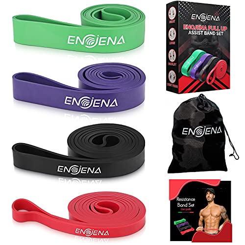 Enojena Pull Up Resistance Bands â€“ Set of 4 Pullup Assistant Band â€“ Resistance Bands for Pull up Assist -Fitness and Assisted Pull up Resistance Band for Heavy Duty Exercise/ Home Workouts