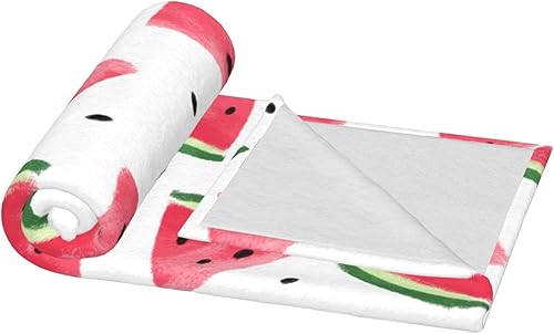 Miniatura 3 de Manta con patrón de sandía, manta de frutas de verano, ligera, acogedora y suave, manta de cama de franela para sala de estar, sofá, silla, sofá, 40