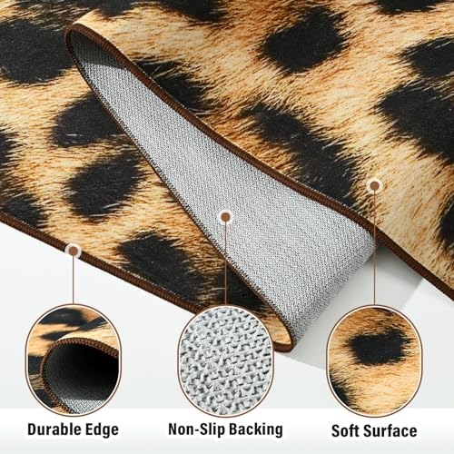 Tapete AROGAN Leopardo 4x6 pies antideslizante lavable miniatura 5