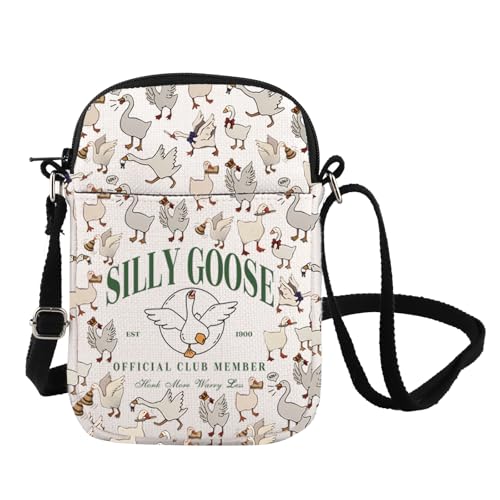 Silly Goose Merch Silly Goose Inspire Crossbody Bag Cartoon Goose Animal Shoulder Bag Goose Lover Gift Kawaii Goose Gift