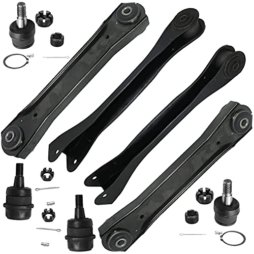 Image of Detroit Axle - 8pc Front End Control Arms Kit for Jeep 1991-1999 Cherokee, 1991-1992 Comanche, 4 Upper & Lower Control Arms 4 Upper & Lower Ball Joints Replacement