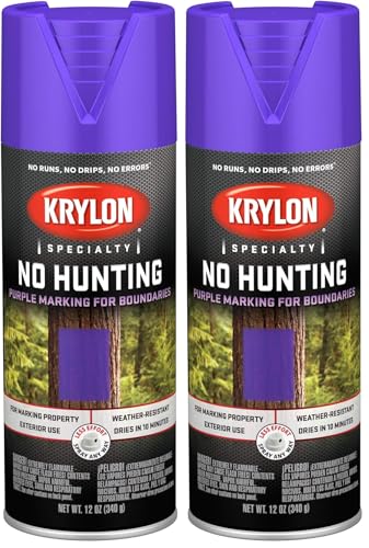 Image of Krylon K02510777 Spray Paint, 12 Fl Oz (Pack of 2), No Hunting Purple, 12 Ounce