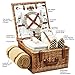 Picnic at Ascot Original Cheshire English-Style Willow Picnic Basket with Service for 2 and Blanket- Designed, Assembled & Quality Approved in the USA