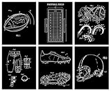 ZOIYINO Football Wall Art,Football Art Prints,Black and White American Football Poster Prints Rugby Pictures Canvas Prints for Boys Room Locker Room Dorm Decor Set of 6(8”x10”Unframed)