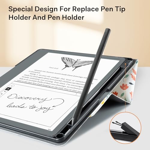 Image of CoBak Stand Case for Kindle Scribe - Premium Folio Leather Cover with Pen Holder, Auto Sleep /Wake - Compatible with 10.2 Inch Kindle Scribe (2022 /2024 Release)