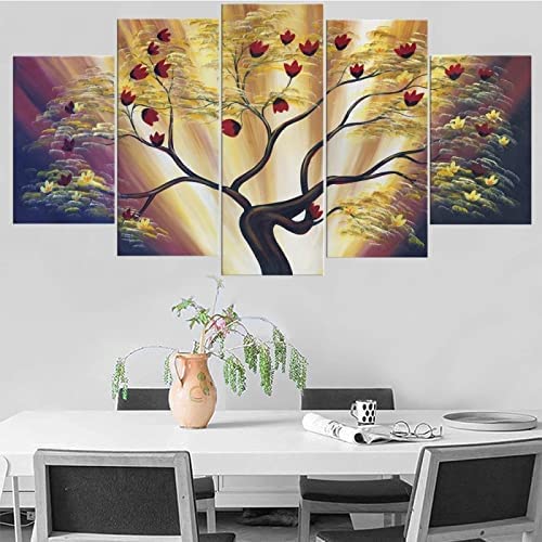 Tableaux décoratifs pour salon grand format arbre abstrait créatif avec cadre
