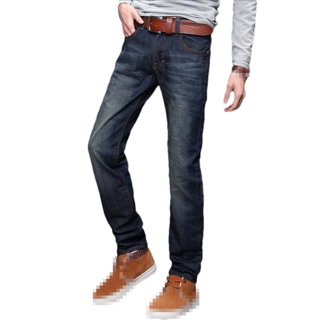 Vogrtcc Jeans Casual da Uomo in Denim Dritto A Vita Media