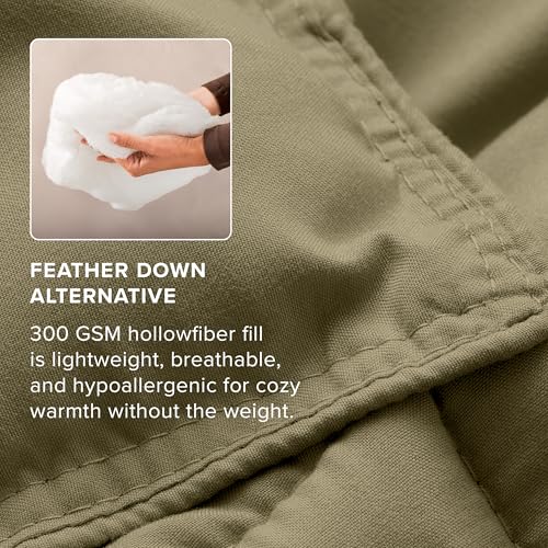 Image of Bare Home Comforter Set - Queen Size - Ultra-Soft - Goose Down Alternative - Premium 1800 Series - All Season Warmth (Queen, Olive)