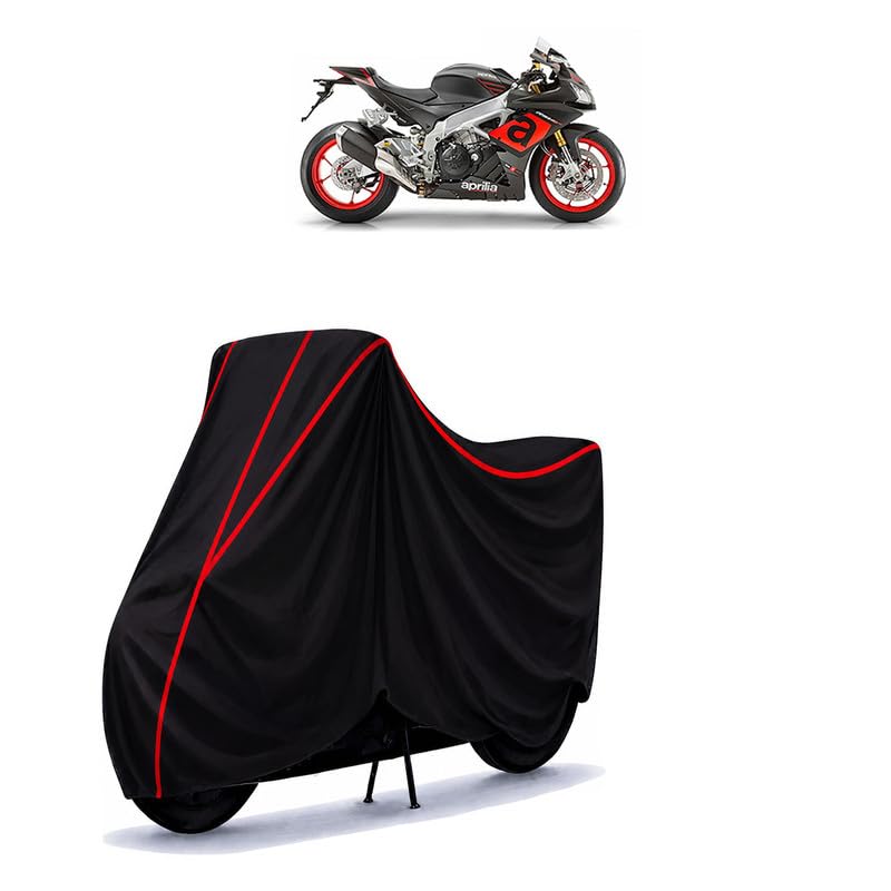 Image of RSV4 RR Water Resistant Bike Cover for All Motorcycles & Scooters | Heavy Duty Premium Taffeta Fabric | UV Protection, Dustproof, Scratchproof | All Weather Two Wheeler Body Cover with Elastic Bottom