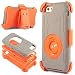 iPhone 6 Plus (5.5 inch) Case, ULAK Case for Apple iPhone 6 Plus 5.5 inch Belt Clip Holster Heavy Duty Rugged Hybrid Shockproof Combo Kickstand Cover With Screen Protector and Stylus (Gray+Orange)