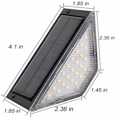 4 Pack LED Solar Step Lights - Waterproof Warm White & Yellow Outdoor Lighting, Perfect for Pathway, Deck, Garden & Patio - Solar-Powered Stair Illumination.