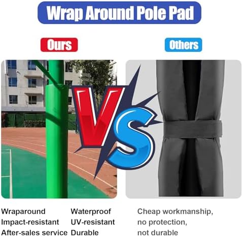 Heavy-Duty Basketball Pole Pad, Foam Protector for Metal/Wood/Concrete Columns, 3-8in Thick Cushioning Wrap, Ideal Garage Pole Padding, Ultimate Impact Protection
