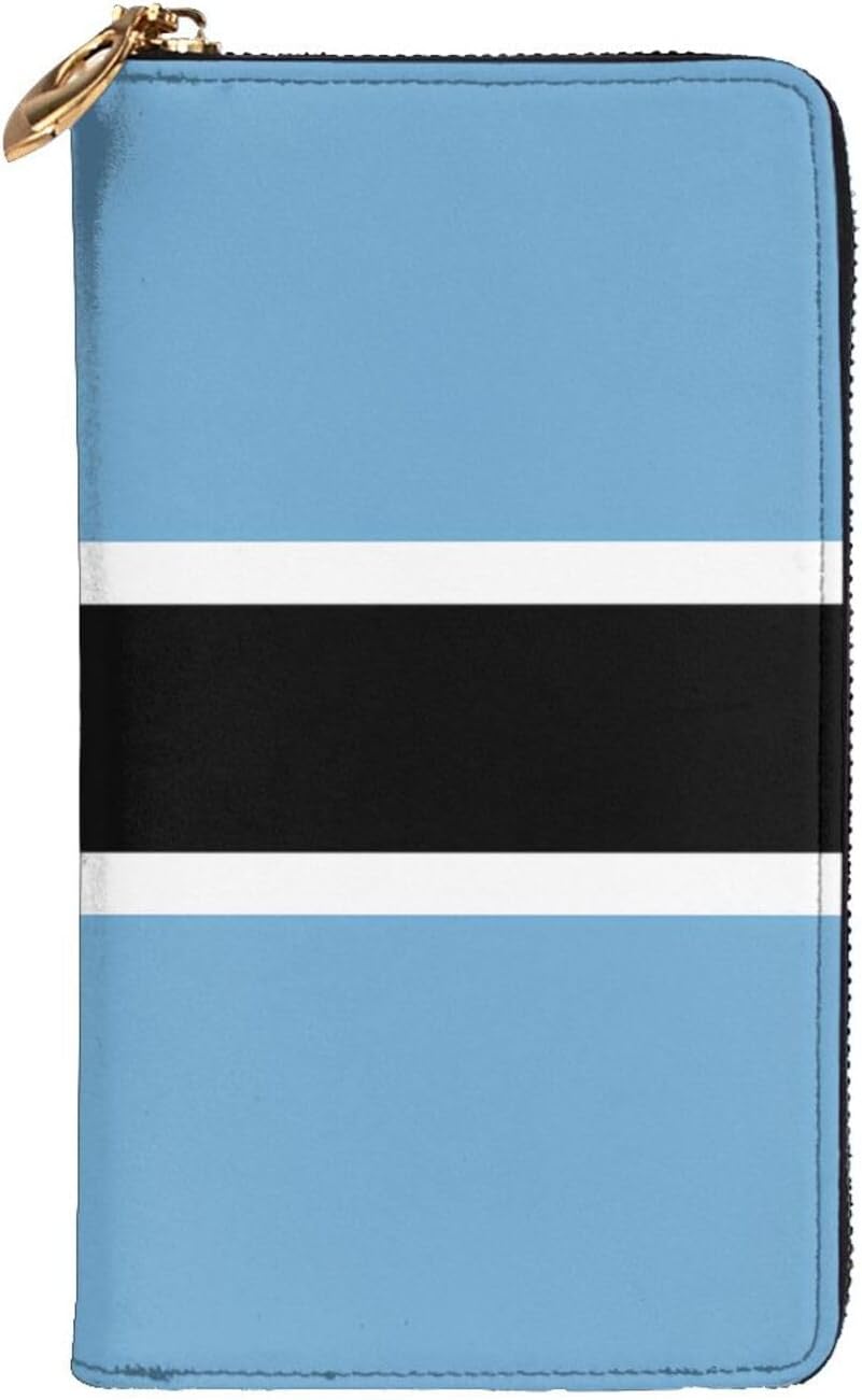 Flag of Botswana Women's wallet, clutch wallet, with zipper, large capacity.