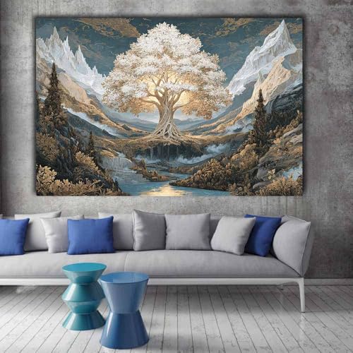 Tableau déco murale salle de bain étanche arbre de la vie 60x90 - 2