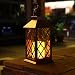 TAKE ME Solar Lantern,Garden Hanging Lantern Outdoor-Waterproof LED Flickering Flameless Candles Mission Lantern for Table,Outdoor,Party