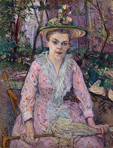 Impression d'art Toulouse Lautrec Femme à l'ombrelle - Poster vintage premium