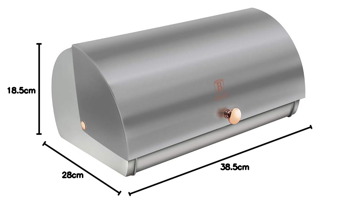 Brotkasten Brotbox aus Edelstahl lackierte kollisionsfreie Abdeckung BERLINGER HAUS MOONLIGHT METALLIC LINE BH-6269