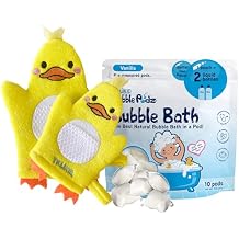 TruKid Vanilla Bubble Podz & BubbleGlove Set Includes Bubble Bath Pods and 2 Wash Gloves for Parent and Child