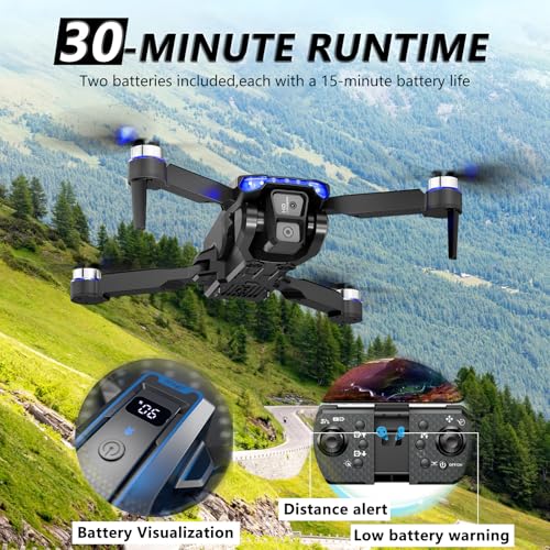 FPV Drone with 1080P Camera for Adults and Kids, Foldable RC Mini Drone with Carrying Case, 2 Batteries, Gesture Selfie, Altitude Hold, One-Key Takeoff/Landing, 3D Flips - Image 5