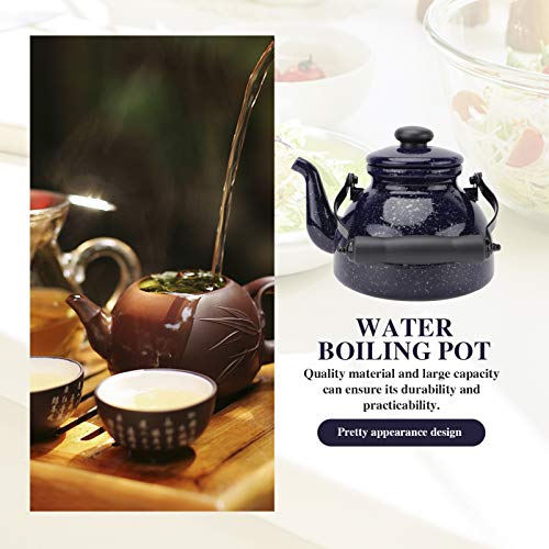 HEMOTON Apito de bule de chá esmaltado, apito, chaleira, fogão, água, chaleira, água, fervente, cozi