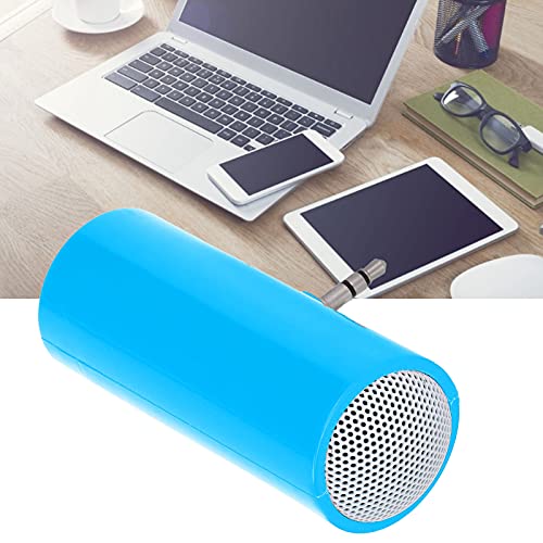 Image of 3.5mm Jack Stereo Mini Speaker, Portable Wireless Plug in Speaker with Clear Strong Sound, for Smartphones Tablets Laptops PCs MP3 MP4 (Blue)
