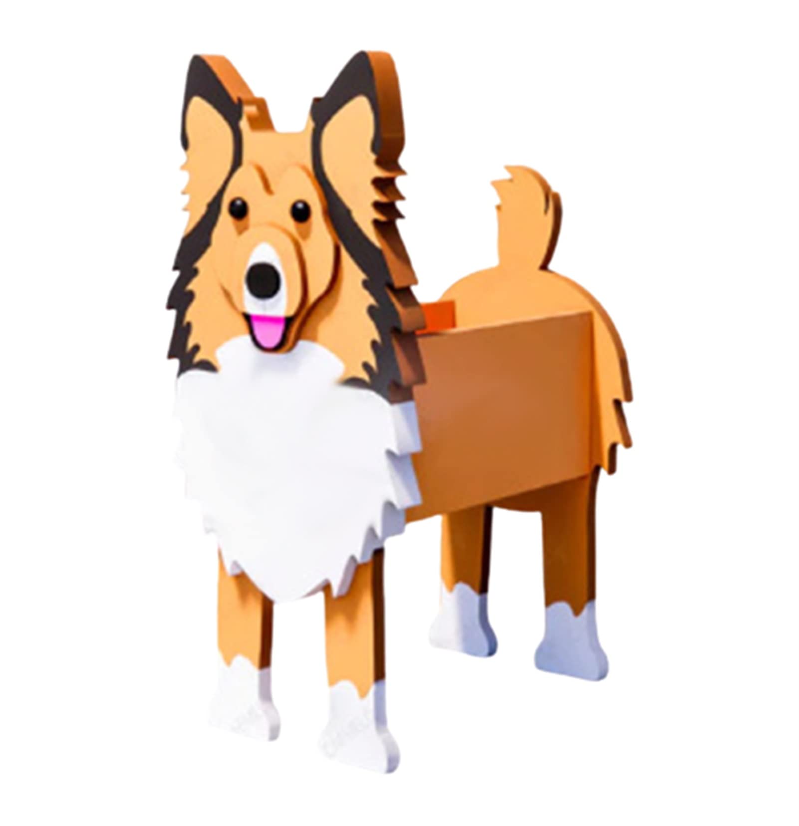 PVC Dog Shaped Cartoon Flower Planter, DIY Cairn Terrier Dog Bonsai Holder, Indoor Outdoor Cute Pet Flower Pot Decoration For Indoor Office Outdoor Home ( Color : Shetland Mianyang , Size : 24*18cm )