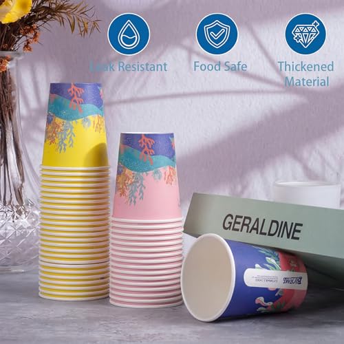 27% de descuento en 100 vasos de papel de 12 onzas con diseños oceánicos