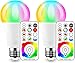 Produktbild iLC LED Farbige Leuchtmittel RGB+Weiß Lampe Edison Dimmbare Farbige - 120 Farben RGBW - 10 Watt E26 Fassung LED Birnen - Kabellos Fernbedienung inklusive (2-er Pack)