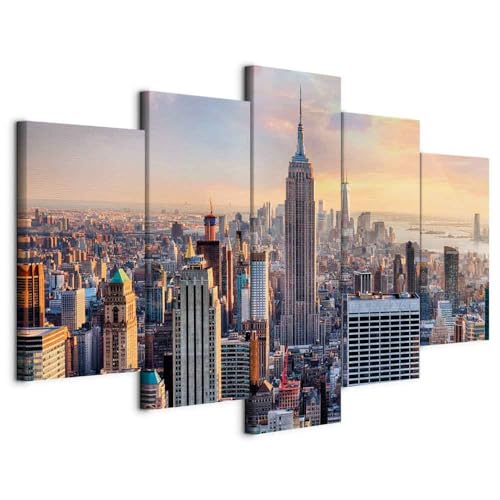 Tableau New York 150x75 cm impression sur toile XXL pour salon d-B-0255-b-m