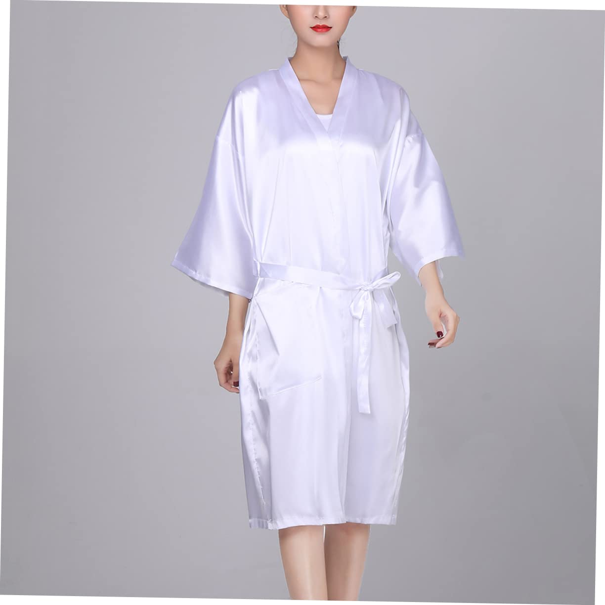 minkissy 1 Pc Camisón Kimono Vestido Delantal De Corte De Pelo Capa De Peluqueria Corte De Pelo Albornoces De Hotel para Mujer Seguridad Bata Perder Servicio Al Cliente Proteccion