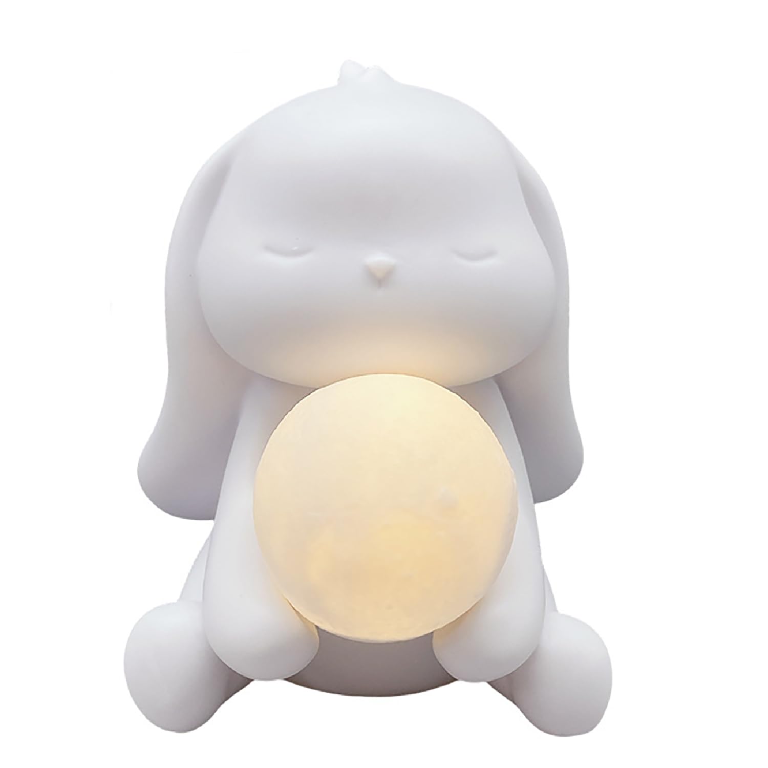 DIY Painting Fluid Rabbit 16cm with Lunar lamp Painting Kit Set Creative Home Decorations Handmade Doll Figurine Toys Gift for Birthday Valentines (16cm Moon Rabbit Mold, No Paints)