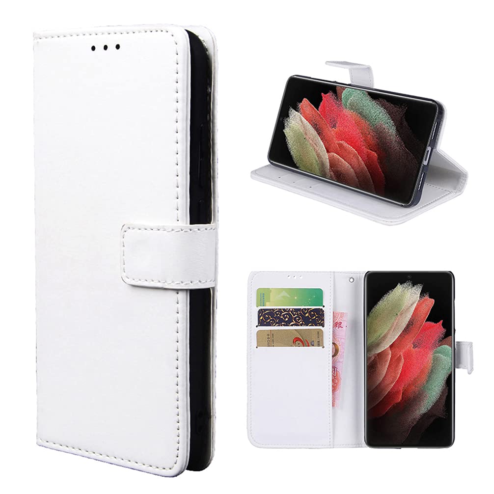 BaiFuCase for Unimax Umx U696cl Premium PU Leather Phone Case Phone Protective Case Magnetic Flip Wallet Cover, Compatible with Unimax Umx U696cl, White