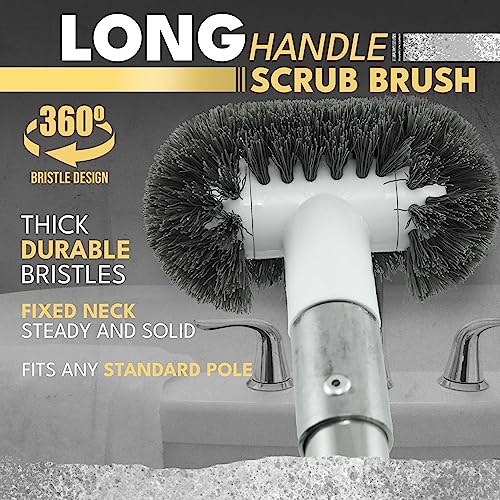 Tub And Shower Scrubber Brush With Long Handle – Multipurpose Scrub Brush - Bathtub And Tile Cleaning Brush With Extendable Pole For Cleaning Bathroom, Shower, Floor And Bathtub #TOP2