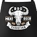 MoonWorks® Grill-Schürze für Männer eigener Name Büffelschädel BBQ Meat Beer Baumwoll-Schürze schwarz Unisize