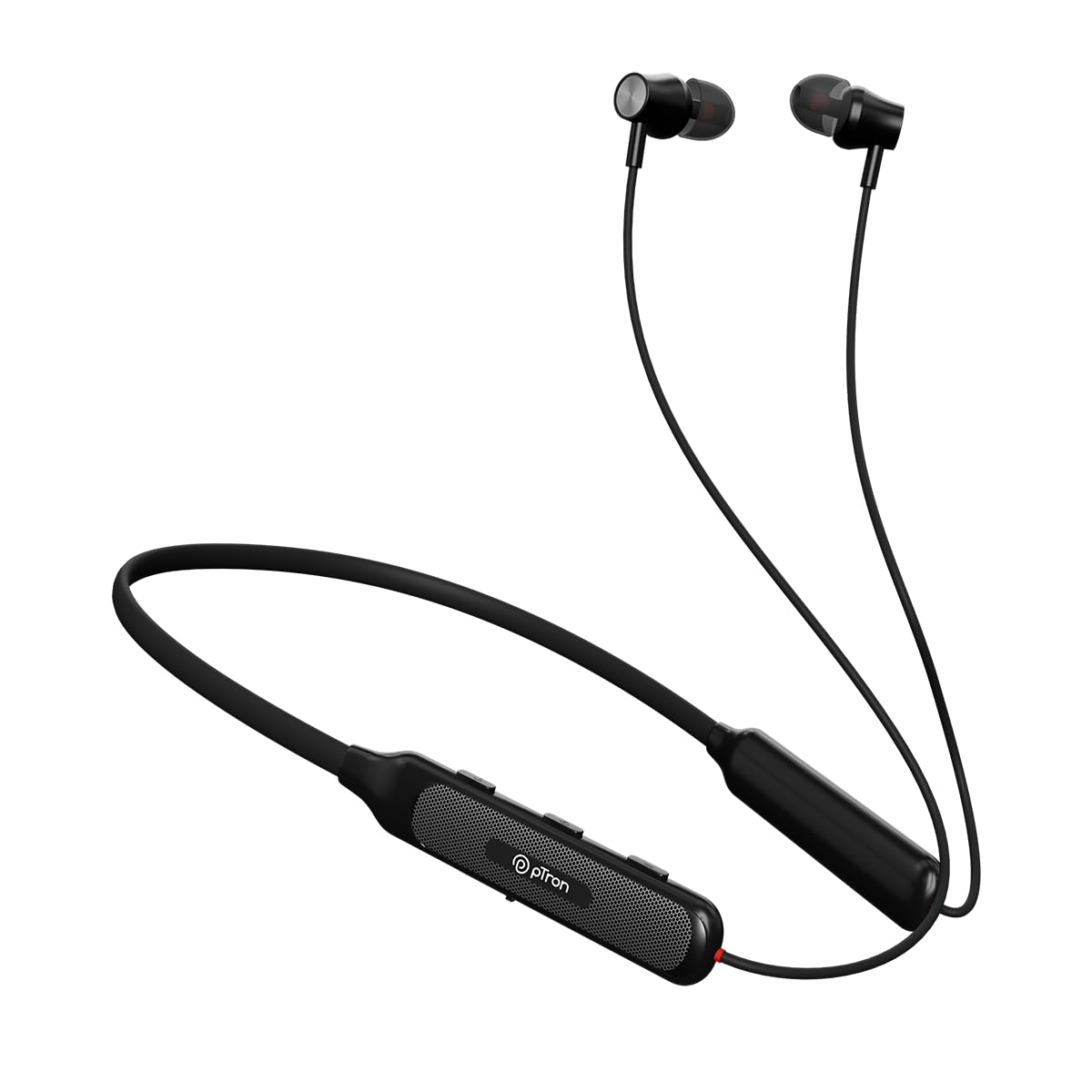 pTron Newly Launched Tangent Evolve with 34Hrs Playtime, HD Mic, Pristine Sound, Bluetooth V5.3 with Dual-Device Pairing Wireless Neckband, Voice Assistant, Type-C Fast Charging & IPX4 (Black)