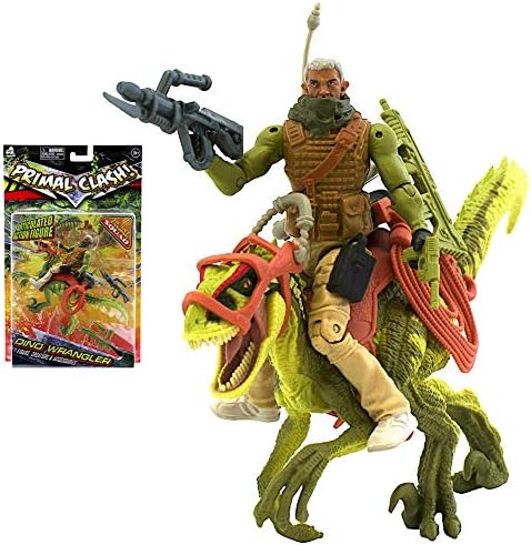 Primal Clash Raptor Beast Taming Squad Dino with 3.75" Wrangler Figure