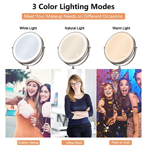 SanaWell Rechargeable Wall Mounted Lighted Makeup Mirror