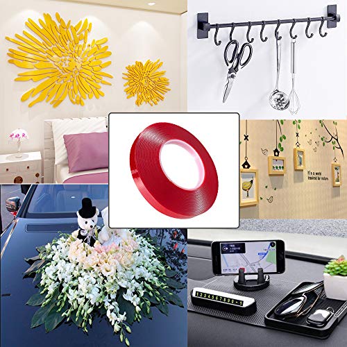 Image of FULARR 10M X 15MM Premium Heavy Duty Transparent Acrylic Foam Mounting Tape, Ultra Strong Adhesion Double-Sided Tape Roll, Waterproof & Heat Resistant, for Indoor and Outdoor (Thick 1mm)